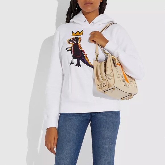 New Coach X Jean Michel Basquiat Rogue 25 Ivory with Charm, Card Case & Wristlet - Picture 11 of 12